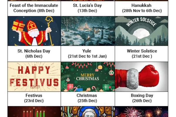 December Global Holidays