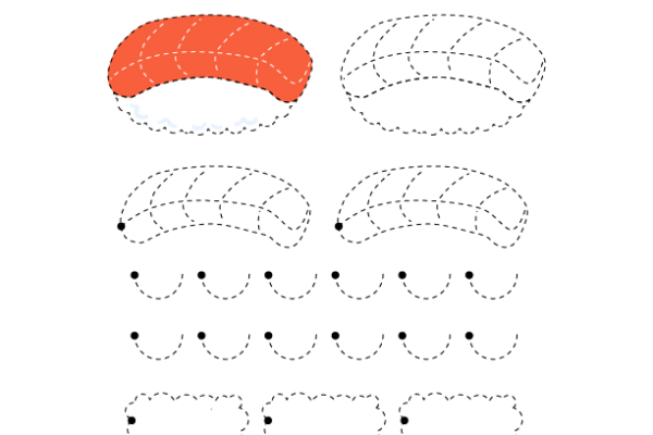 Tracing Lines Sushi Worksheet