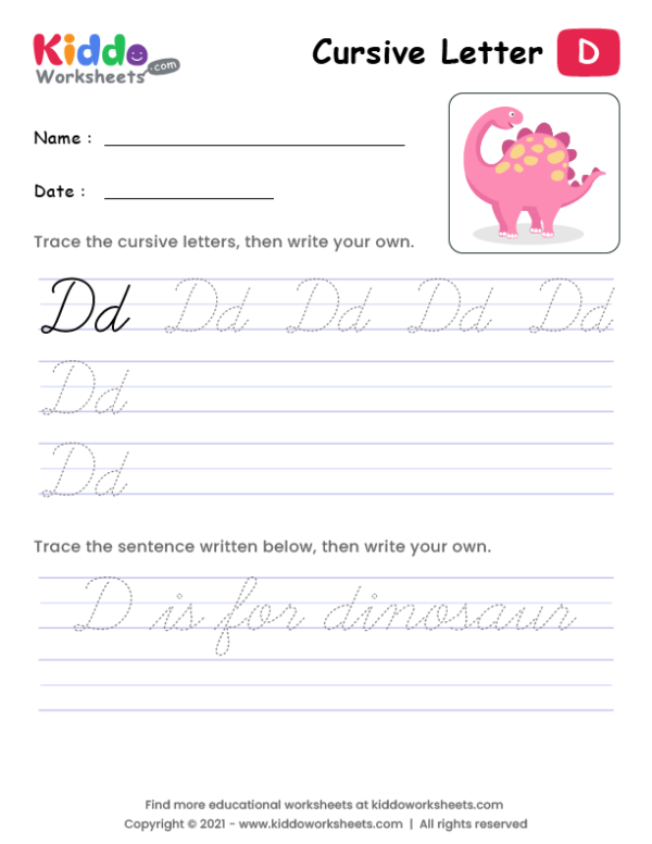 Cursive Writing Letter D