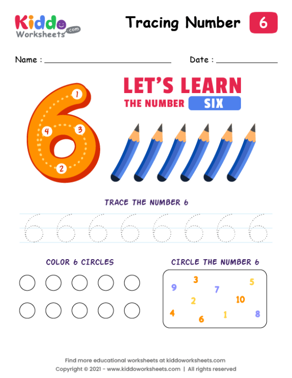 Number Tracing Six-6