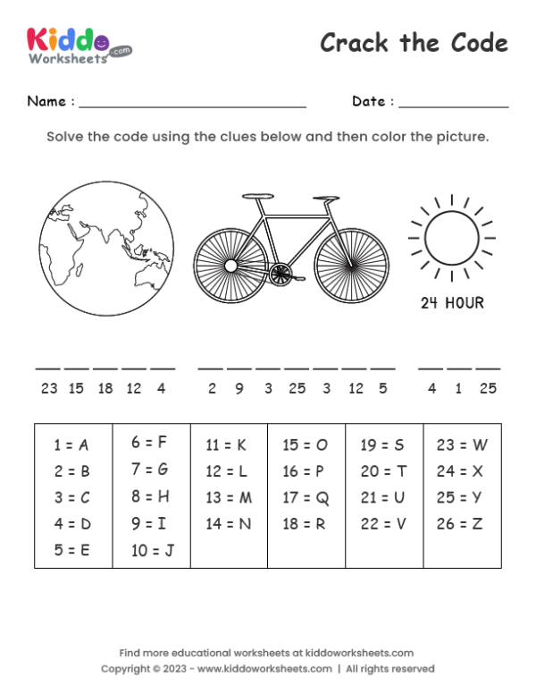 Crack the Code Worksheet