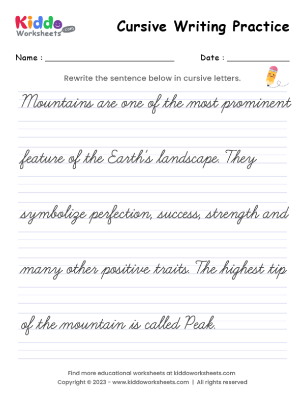 Cursive Writing Worksheet 11