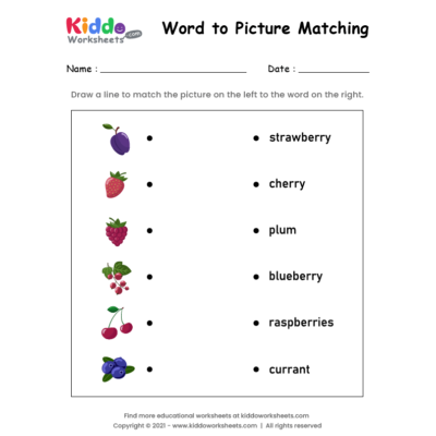 Matching Words to Pictures 6