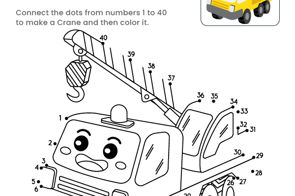 Dot to Dot Crane Worksheet