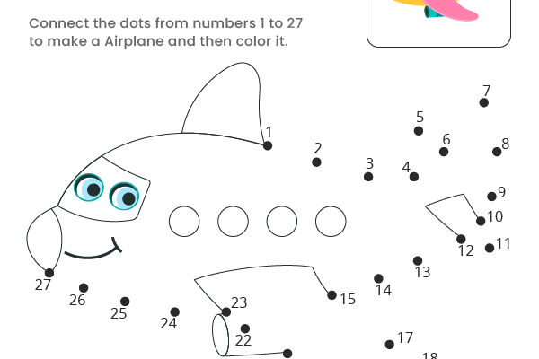 Dot to Dot Airplane Worksheet