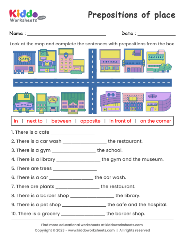 Prepositions of place