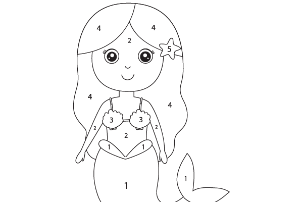 Color the Mermaid Worksheet