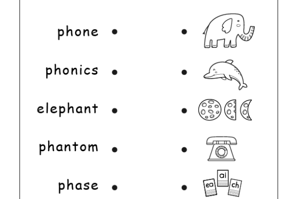 Phonics matching worksheet 4