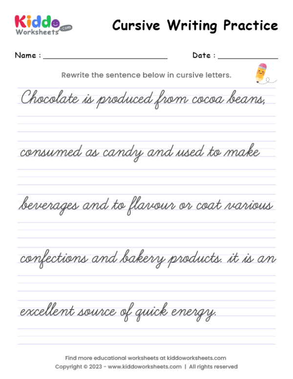 Cursive Writing Worksheet 7