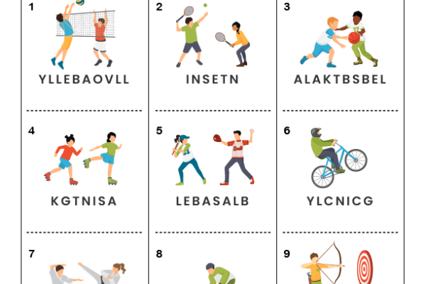 Spelling Word Scramble Sports Worksheet