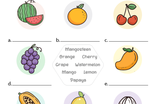 Fruits Worksheet