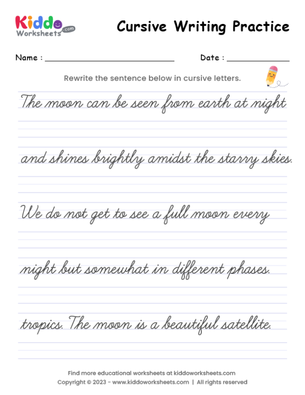 Cursive Writing Worksheet 12