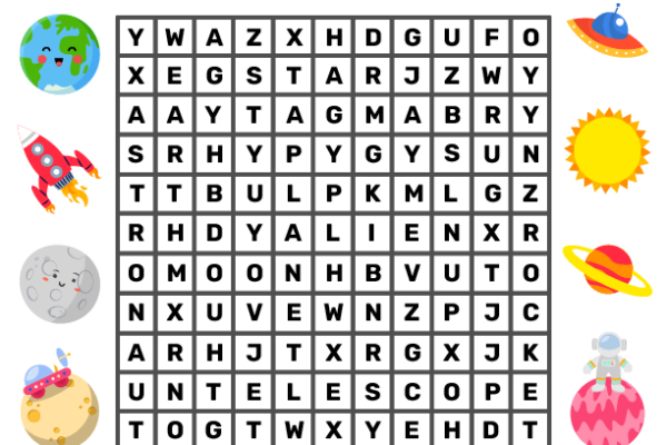 Space Word Search puzzle