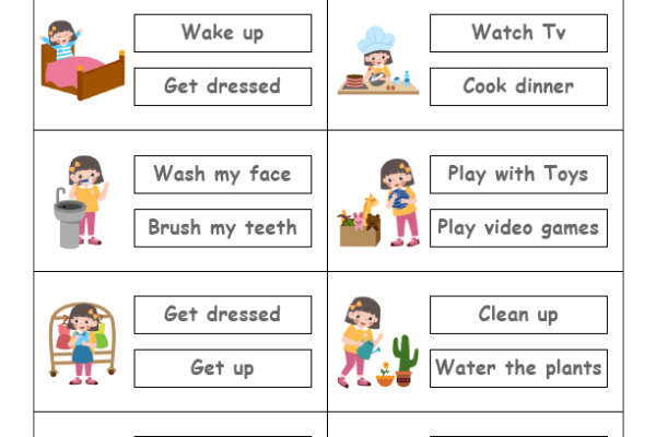 Routine Vocabulary Worksheet