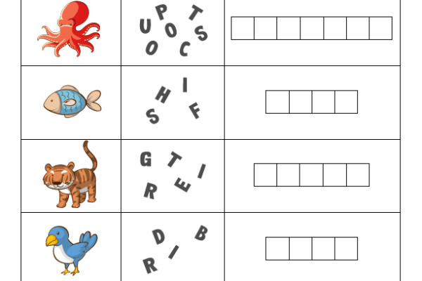 Unscramble the Letters worksheet