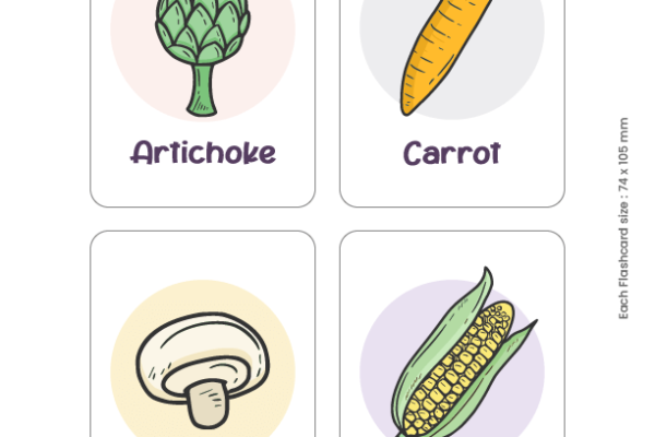 Flashcards of Vegetables