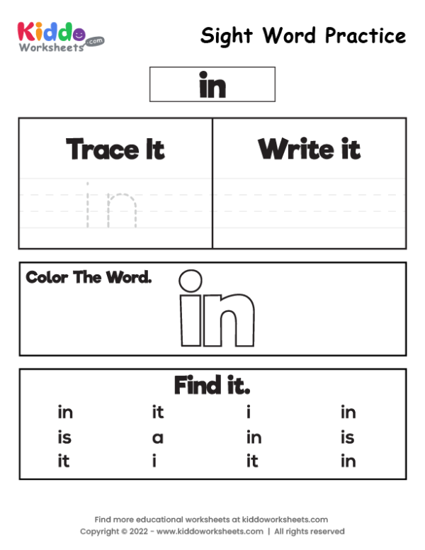 Sight Word Practice in