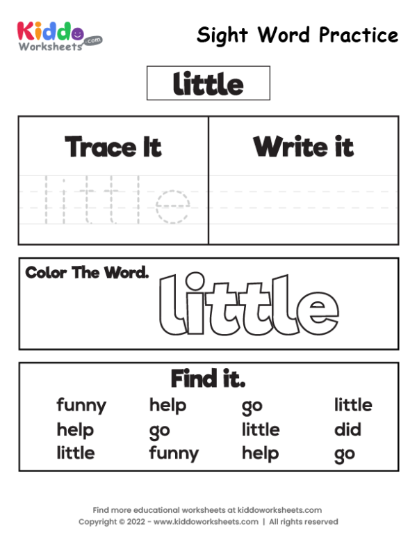 Sight Word Practice little